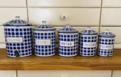 フランス アンティーク BB社 ホーローキャニスター 5個セット - メルカリ