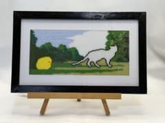 ビーズ織絵画 おいていかないで ハンドメイド 額・化粧箱付きのサムネイル