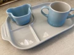 ル・クルーゼ ベビー食器セット 仕切りプレート マグ 小鉢 ブルーのサムネイル