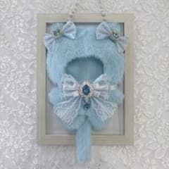 ぬい服 着ぐるみ 12cm 13cm いつぬい 水色 ねこのサムネイル