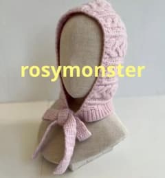 rosymonster ロージーモンスター　ハンドニットケーブルズキン　ニット帽 ロージーモンスターrosy monster ハンドニットケーブルズキン - メルカリ