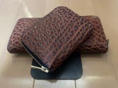☆未使用☆アメリカンバイソンラウンドジップ長財布+短財布セット