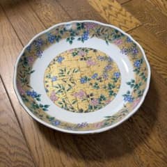 美濃焼庫山窯 前畑陶器 花銀彩 大皿 26cm 金彩 盛皿和食器のサムネイル