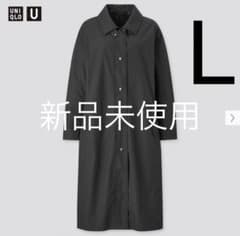 UNIQLO U 20ss ライトロングコート 新品未使用 ブラック Lのサムネイル