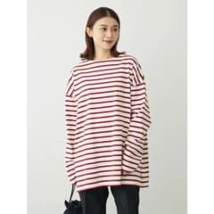 新品 ★ Green Parks ボーダーゆるチュニック 【レッド 】のサムネイル