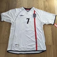【新品タグ付】2002日韓W杯 ベッカム #7 ユニフォーム XL　イングランドのサムネイル