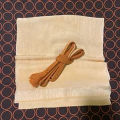 【最終値下げ！美品】正絹 帯揚げ・帯締め 金茶・薄橙 華やかのサムネイル