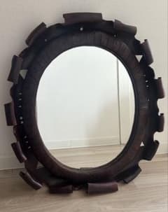 牛革細工　鏡　ハンドメイド 牛革細工 鏡 ハンドメイド - メルカリ
