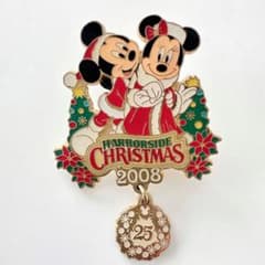 ディズニークリスマス ピンバッジ ミッキー＆ミニー 25周年のサムネイル