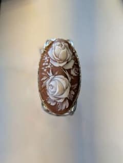 シェルカメオ リング 薔薇モチーフ 50mm/SVのサムネイル