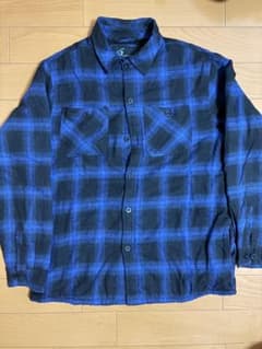 i5 APPAREL ボア裏地 ネルシャツ ブルー×ブラックのサムネイル