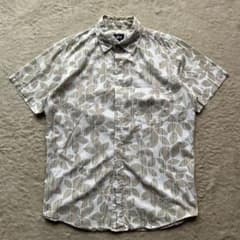 希少 90s old stussy 紺タグ 葉柄半袖シャツ インド綿 総柄 - メルカリ