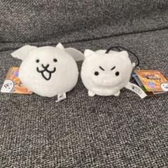 냥코 대전쟁 봉제인형 미니 마스코트 고양이 노토리와 완코 세트