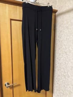 リブ編み クロ　ワイドパンツのサムネイル