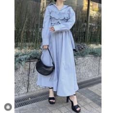 【美品】SNIDEL ルミネ限定 ビスチェセットシャツワンピース ストライプのサムネイル