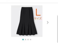 お値下げ　gu カットソーマーメイドロングスカート　黒　マーメード　ジーユーのサムネイル