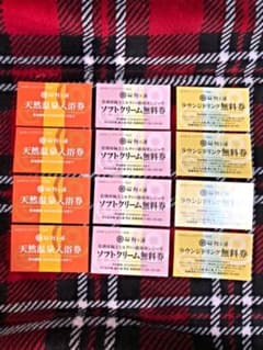 ほてる大橋館の湯　天然温泉入浴券4枚&ドリンク無料券4枚&ソフトクリーム券4枚のサムネイル