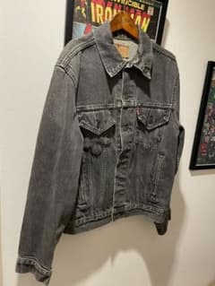 名作80sUSA製Levi’s先染めヴィンテージ/ブラックデニムジャケットのサムネイル