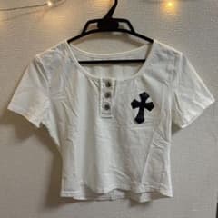 クロスモチーフ 半袖Tシャツ ホワイト　y2kのサムネイル
