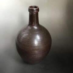 美濃 灰釉瓶 花入れ 江戸後期 古美術 古道具 アンティーク 美濃 灰釉瓶 花入れ 江戸後期 古美術 古道具 アンティーク