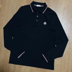 MONCLER 黒 長袖ポロシャツ XL モンクレール　長袖 未使用 MONCLER モンクレール ロングスリーブポロ M ブラック - メルカリ