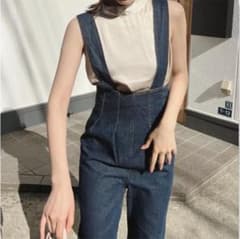 サスペンダー付きワイドデニムパンツのサムネイル