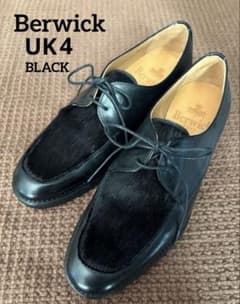 Berwick バーウィック ハラコレザーシューズ UK4 ブラック - メルカリ