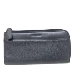 COACH コーチ 長財布 L字ファスナー 黒 【シボ革/週末着】のサムネイル