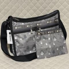 レスポートサック　となりのトトロ　デラックスエブリデイ　ポーチ付き 希少美品】レスポートサック トトロ グレイ デラックスエブリデイ