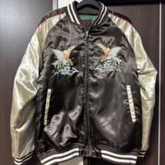 ブラウン サテン スカジャン 鷲刺繍 - メルカリ