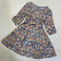 アナトリエ 花柄 七分袖 リボン ワンピースのサムネイル