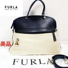 【美品】FURLA フルラ 2way ショルダーバック　パイパーチャーム　黒綺麗のサムネイル