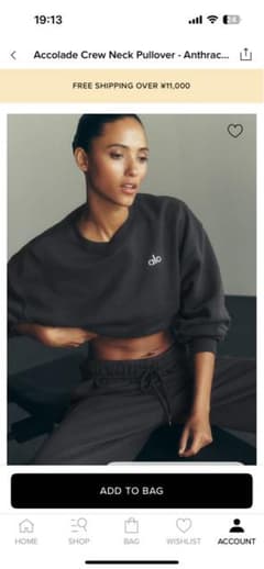 alo ブラック クルーネックスウェット XXS - メルカリ