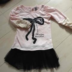 チュール付チュニックワンピ 90㎝のサムネイル