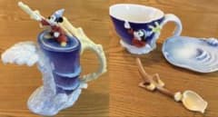 FRANZ Disney 魔法使いの弟子 ティーポット、マグカップ スプーン付 FRANZ Disney 魔法使いの弟子 ティーポット、マグカップ スプーン付