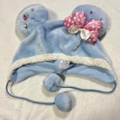 ディズニー ファンキャップ 水色 リボン ミニー ビーズ ピンク - メルカリ