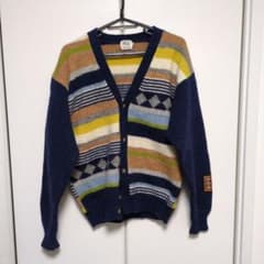 Vintage FILA GOLF　マルチボーダーモヘアニットカーディガン