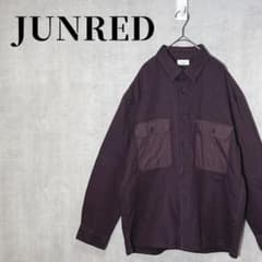 JUNRED　大きいサイズLL　ワッフルCPOシャツ　ダブルポケット　ブラウン