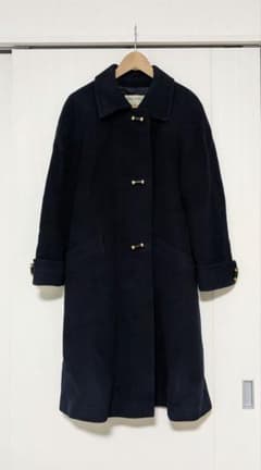 カシミヤ混】クラシック ロングコート ネイビー 金ボタン - メルカリ