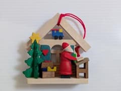 木製クリスマスオーナメント〈サンタの家~書斎〉グラウプナー社 ドイツ