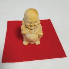 布袋さま　木彫り 　ミニチュア仏像のサムネイル