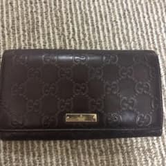 R*I様 GUCCI ブラウンレザー長財布 GGパターンのサムネイル
