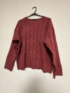 Dazy バーガンディ ケーブルニット Lサイズのサムネイル
