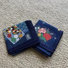 藍色ハンカチ　2枚セットのサムネイル