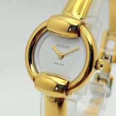 新品電池】稼働品 腕時計 グッチ 1400L GUCCI レディース ゴールド