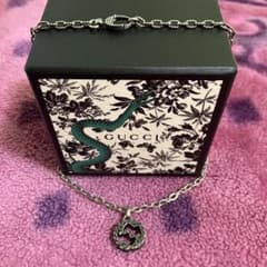 GUCCI グッチ インターロッキングG ネックレス アラベスク 燻加工
