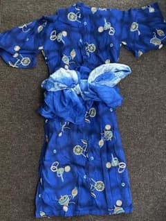 青　駒柄浴衣 100cmのサムネイル