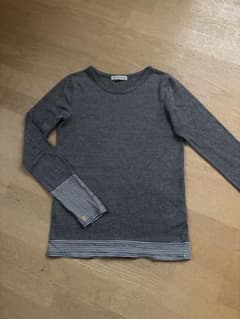 BEAMS HEART 長袖カットソー グレー ボーダー切替のサムネイル