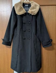 axes femme★ロングコート★襟取外し可能★ブラック美品のサムネイル