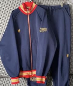 80s】希少デサント 金刺繍 上下セットアップ トラックジャケット
